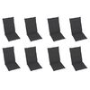 vidaXL Cadeiras de jardim reclin&aacute;veis c/ almofad&otilde;es 8 pcs teca maci&ccedil;a