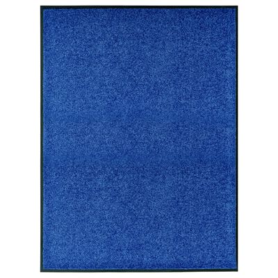 vidaXL Tapete de porta lavável 90x120 cm azul