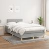 vidaXL Cama boxspring com colch&atilde;o 120x190 cm tecido cinzento-claro