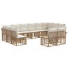 vidaXL Conjunto de Sof&aacute;s para Exterior 12 unid. Natural e Branco Creme