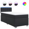 vidaXL Cama com molas/colch&atilde;o 90x200 cm couro artificial preto