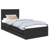 vidaXL Estrutura da Cama Preto 75 x 190 cm Madeira de Engenharia