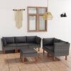 vidaXL 6 pcs conjunto lounge de jardim c/ almofad&otilde;es vime PE cinzento