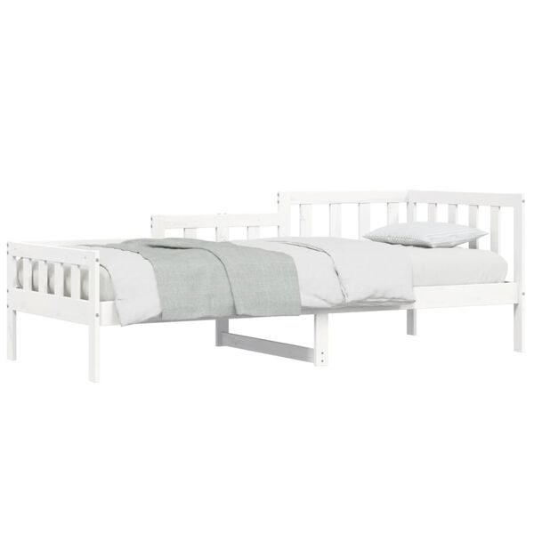 vidaXL Sofá-cama sem colchão 90x200 cm madeira de pinho maciça branco