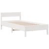 vidaXL Cama com estante sem colch&atilde;o 90x200 cm pinho maci&ccedil;o branco