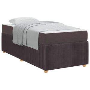 vidaXL Estrutura da Cama com colch&atilde;o Marrom Escuro 90 x 200 cm tecido
