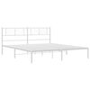 vidaXL Estrutura de cama com cabeceira 193x203 cm metal branco