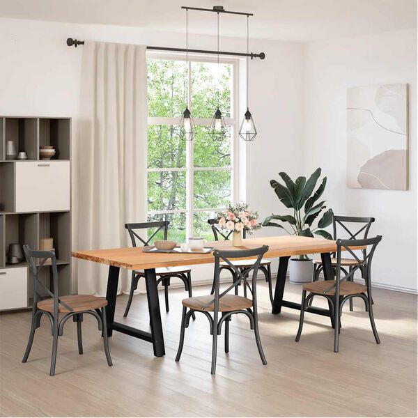 vidaXL Pés para mesa de jantar em formato A, 2 peças, preto, 100x(72-73) cm, aço