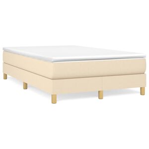 vidaXL Estrutura de cama com molas 120x200 cm tecido cor creme