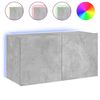 vidaXL M&oacute;vel de parede p/ TV c/ luzes LED 80x35x41 cm cinza cimento