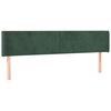 vidaXL Cabeceira cama c/ luzes LED veludo 183x16x78/88 cm verde-escuro