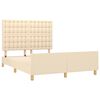 vidaXL Estrutura de cama sem colch&atilde;o 140x190 cm tecido cor creme