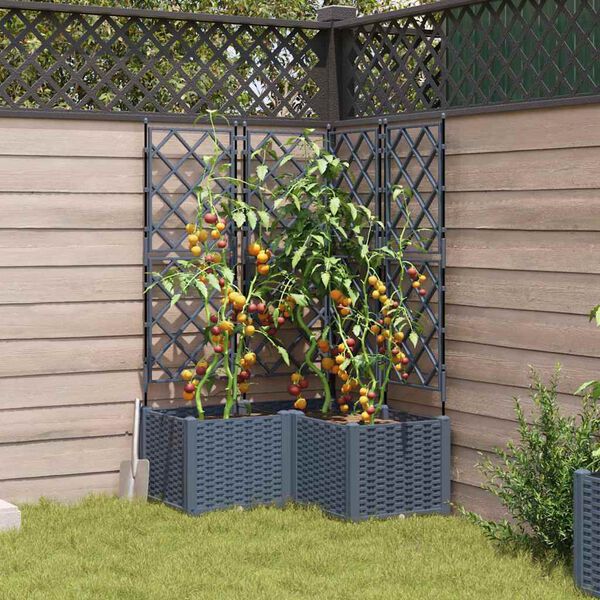 vidaXL Vaso de Jardim 3 pcs Cinza Claro 80 x 80 x 143 cm A&ccedil;o