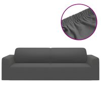 vidaXL Capa de sofá elástica 3 lugares jersey de poliéster antracite
