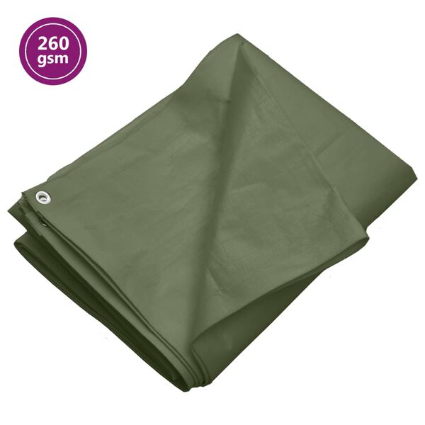 vidaXL Lona 260 g/m&sup2; 6x8 m PEAD verde
