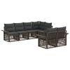 vidaXL Conjunto de Sof&aacute; de Jardim 7 unid. 7-N&uacute;mero de lugares Cinzento
