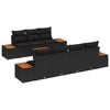vidaXL Conjunto de Sof&aacute; de Jardim 8 unid. Preto Rattan Sint&eacute;tico