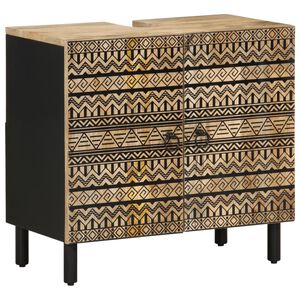 vidaXL Arm&aacute;rio para lavat&oacute;rio 62x33x58 cm mangueira maci&ccedil;a preto