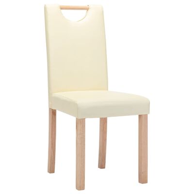 vidaXL Cadeiras de jantar 4 pcs couro artificial cor creme