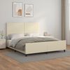 vidaXL Estrutura de cama c/ cabeceira couro artificial 160x200cm creme