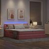 vidaXL Cama com luzes de tira LED Rosa 180 x 200 cm Veludo