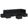 vidaXL Conjunto de Sof&aacute; de Jardim 8 unid. Preto vime PE