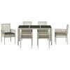 vidaXL Conjunto de Jantar para Jardim 7 pcs Cinzento-claro vime PE
