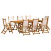 vidaXL 9 pcs conjunto de jantar para jardim ac&aacute;cia maci&ccedil;a e textilene