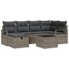 vidaXL Conjunto de Sof&aacute; de Jardim 7 unid. Cinzeto vime PE