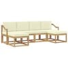 vidaXL Conjunto de Sof&aacute;s para Exterior 6 unid. 6 lugar Branco e Creme