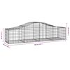 vidaXL Cestos gabião arqueados 6 pcs 200x50x40/60 cm ferro galvanizado