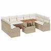 vidaXL Conjunto de Sof&aacute; de Jardim 10 unid. bege e creme