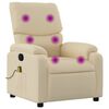 vidaXL Poltrona de massagem reclin&aacute;vel em tecido creme