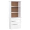 vidaXL Estante c/ gavetas ALTA 60x35x142 cm pinho maci&ccedil;o branco