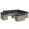 vidaXL 14 pcs conj. sof&aacute;s jardim com almofad&otilde;es vime PE cinzento-claro