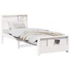 vidaXL Estrutura da Cama Branco 90 x 190 cm Madeira de pinho maci&ccedil;o