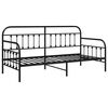 vidaXL Estrutura de cama de dia com cabeceira Preto 107 x 203 cm Aço