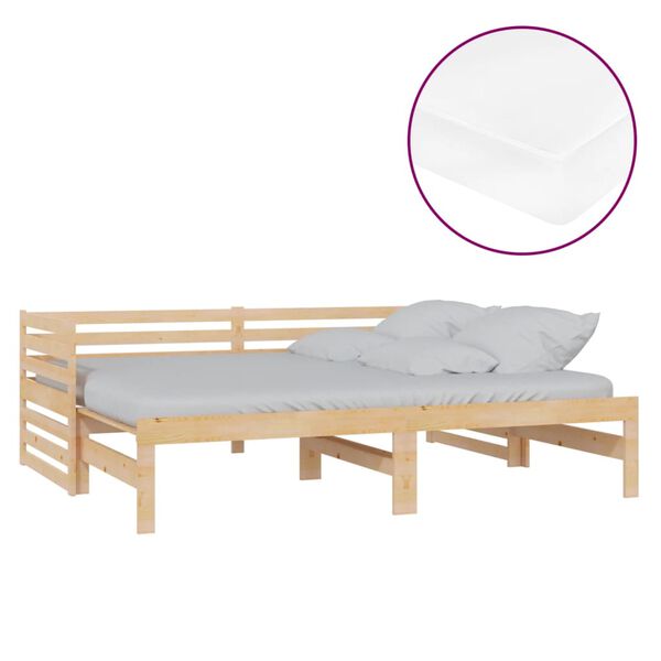 vidaXL Estrutura sof&aacute;-cama de puxar 2x(90x200) cm pinho maci&ccedil;o