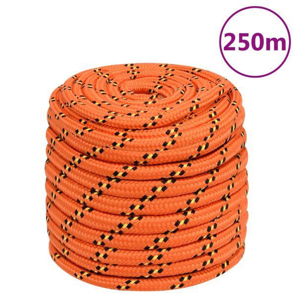 vidaXL Corda de barco 16 mm 250 m polipropileno laranja