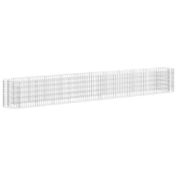 vidaXL Canteiro elevado/cesto gabião 400x50x50 cm ferro galvanizado