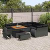 vidaXL Conjunto de Sof&aacute; de Jardim 12 pcs Preto vime PE