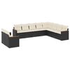 vidaXL 10 pcs conjunto sof&aacute;s de jardim c/ almofad&otilde;es vime PE preto