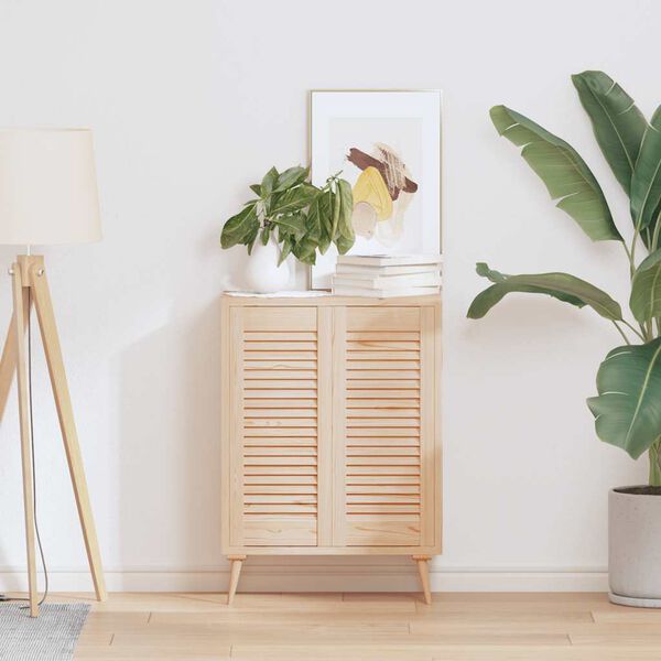 vidaXL Portas de arm&aacute;rio 2 pcs com design de persiana pinho maci&ccedil;o