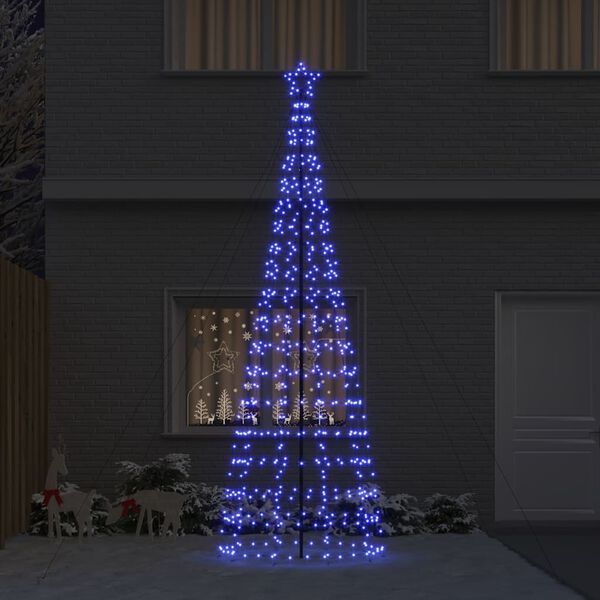 vidaXL &Aacute;rvore de Natal LED com Estacas para o Solo Azul 400 cm Ferro