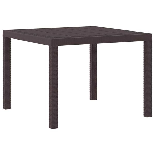 vidaXL Mesa de Jantar para Jardim Castanho 100 x 100 x 73 cm vime PE