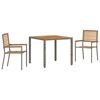 vidaXL Conjunto de Jantar para Jardim 3 unid. Cinza e Marrom vime PE