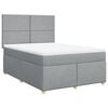 vidaXL Cama com molas/colch&atilde;o 160x200 cm tecido cinzento-claro
