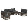 vidaXL Conjunto de Sof&aacute; de Jardim 7 pcs Cinza e Cinza Escuro vime PE