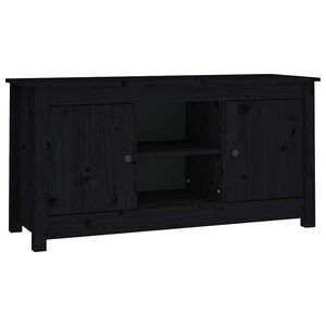 vidaXL M&oacute;vel de TV 103x36,5x52 cm madeira de pinho maci&ccedil;a preto