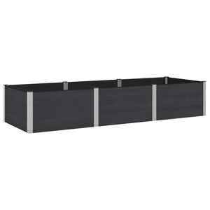 vidaXL Canteiro de jardim elevado Preto 300 x 100 x 54 cm